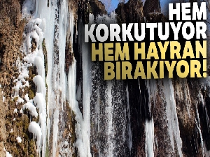 Sızır Şelalesi'nde oluşan buz sarkıtları büyüledi