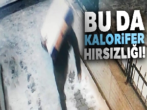 Kalorifer peteklerini çalan hırsızlar güvenlik kamerasında