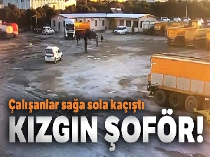 Kızgın şoför tırı mesai arkadaşlarının üzerine sürdü