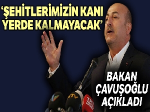 Dışişleri Bakanı Çavuşoğlu: “Aziz şehitlerimizin kanı hiçbir zaman yerde kalmadı, kalmayacak”