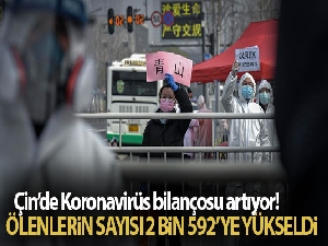 Çin'de virüs nedeniyle ölenlerin sayısı 2 bin 592'ye yükseldi