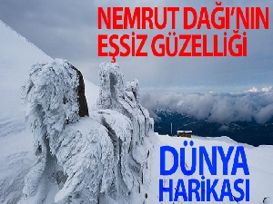 Dünya harikası Nemrut Dağı'nın eşsiz güzelliği havadan görüntülendi