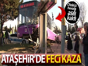 Ataşehir'de kaza: Otobüs ile otomobil çarpıştı