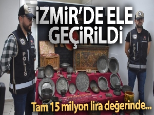 İzmir'de piyasa değeri 15 milyon lira olan 506 parça tarihi eser ele geçirildi