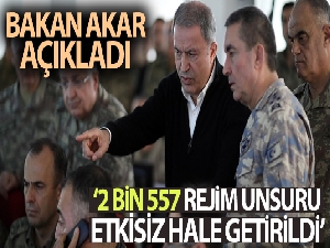 Milli Savunma Bakanı Akar: "Harekat şu ana kadar planlandığı şekilde başarıyla devam etmektedir"