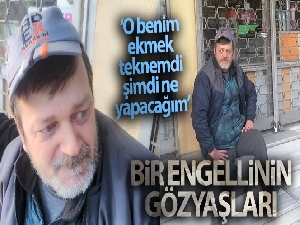 Ekmek teknesi olacak motoru çalınan engelli gözyaşlarını tutamadı