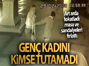 Sokak ortasında kadından erkeğe şiddet