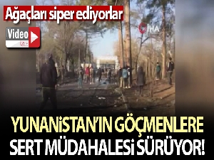 Yunan güvenlik güçlerinin, Pazarkule'deki göçmenlere sert müdahalesi sürüyor
