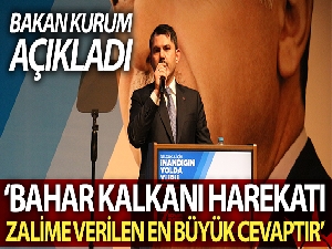 Bakan Kurum: “Bahar Kalkanı Harekatımız zorluğa, mazlumun yanında zalime verilen en büyük cevaptır”