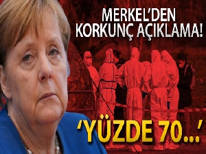 Merkel: 'Almanya'nın yüzde 70'i enfekte olabilir'
