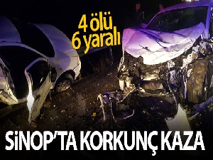 Sinop'ta trafik kazası: 4 ölü, 6 yaralı