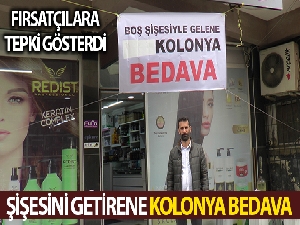 Şişesini getirene bedava kolonya dağıtıyor