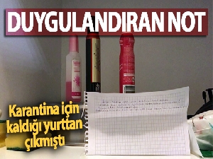 Yurttan çıkan üniversite öğrencisinden duygulandıran not