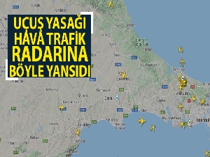 Uçuş yasağı hava trafik radarına böyle yansıdı