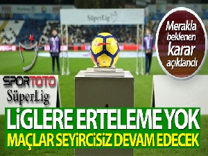 Nihat Özdemir: 'Liglerde erteleme yok'
