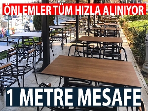 Restoranlarda masalar arası mesafe en az 1 metre olacak