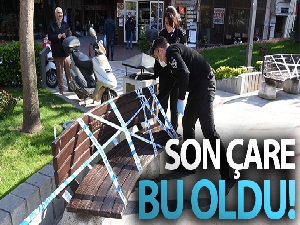 Nazilli'de banklara şerit çekildi