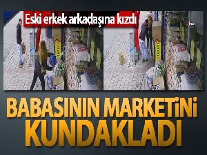 Eski erkek arkadaşına kızan genç kız, babasının marketini kundakladı