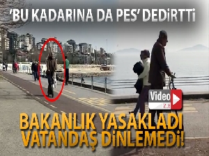 Yaşlı vatandaşın scooterla sahile çıkması pes dedirtti