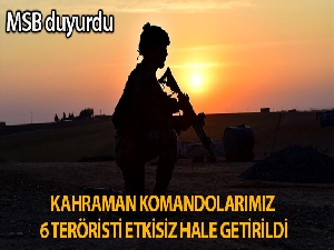 MSB: 'Barış Pınarı bölgesine sızma girişiminde bulunan 6 terörist etkisiz hale getirildi'