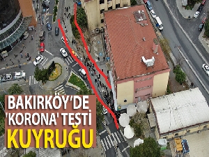 Bakırköy'de 'korona' testi kuyruğu havadan görüntülendi