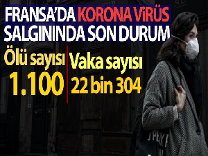 Fransa'da korona virüsü nedeniyle ölü sayısı bin 100'e yükseldi