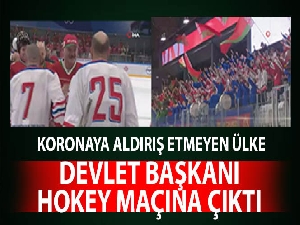 Belarus Devlet Başkanı Lukaşenko, koronaya rağmen hokey maçına çıktı