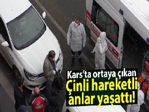 Kars'ta ortaya çıkan Çinli hareketli anlar yaşattı