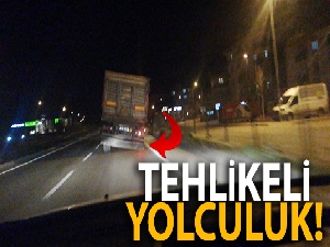 Patlayan tekerle tehlikeli yolculuk