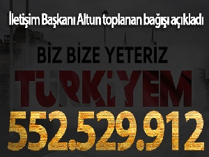 İletişim Başkanı Altun: 'Milli Dayanışma Kampanyası'nda 552 milyon 529 bin 912 TL toplandı'