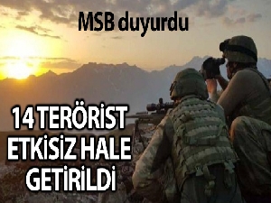 Fırat Kalkanı Bölgesinde 14 terörist öldürüldü