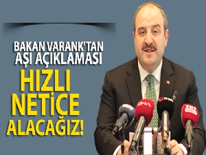 Bakan Varank'tan aşı açıklaması