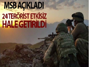 MSB: 'Barış Pınarı bölgesinde sızma girişiminde bulunan 24 PKK/YPG'li terörist etkisiz hale getirildi'