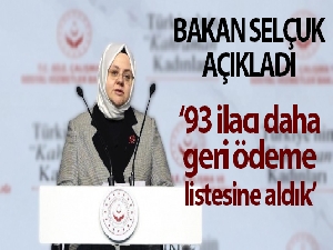 Bakan Selçuk; '4'ü kanser ve epilepsi, 3'ü parkinson olmak üzere 93 ilacı daha geri ödeme listesine aldık'