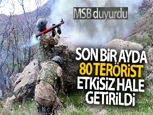 MSB: 'Son bir ayda 80 terörist etkisiz hale getirildi'
