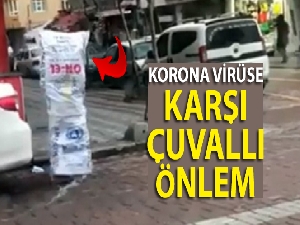 Zeytinburnu'nda korona virüse karşı çuvallı önlem