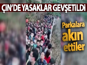 Çin'de yasaklar gevşetildi Çinliler parkalara akın etti