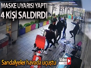 Maske kavgası sosyal mesafe dinlemedi, sandalyeler havada uçuştu