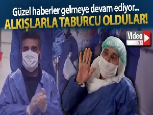 Elazığ'da 'korona virüsü' yenen 14 kişi alkışlarla taburcu oldu