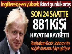 İngiltere'de 881 kişi daha hayatını kaybetti