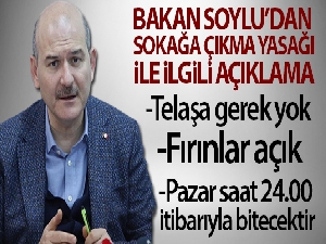 İçişleri Bakanı Soylu: 'Milletimizin telaşı var bunu da normal karşılıyorum ama bu telaşa gerek yok'