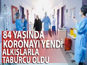 İstanbul'da korona virüsü yenen 93 yaşındaki Alye nine alkışlarla taburcu oldu