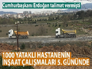 Sancaktepe'deki salgın hastanesinin yapımı devam ediyor