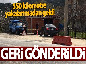 550 kilometre yakalanmadan gelen sürücü Cide'den geri çevrildi