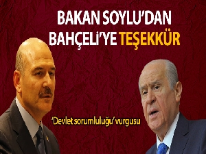 Bakan Soylu'dan Bahçeli'ye teşekkür