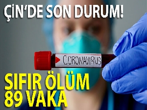 Çin'de dün sıfır ölüm, 89 vaka görüldü