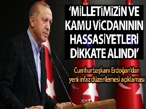 Cumhurbaşkanı Recep Tayyip Erdoğan'dan yeni infaz yasası değerlendirmesi