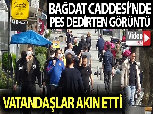 Bağdat Caddesi'nde pes dedirten görüntüye belediye ekiplerinden otobüsten anonsla uyarı