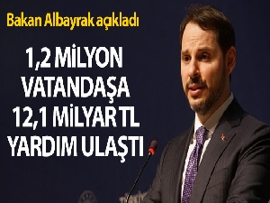 Bakan Albayrak: '2,1 milyon vatandaşa 12,1 milyar TL tahsis edildi'
