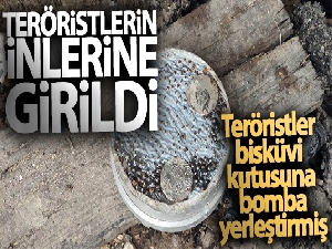 Teröristler bisküvi kutusuna bomba yerleştirmiş